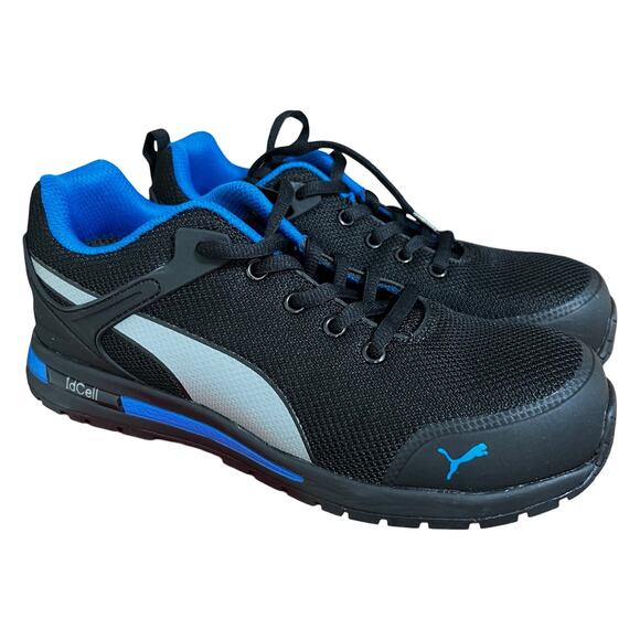 PUMA Womens Levity Knit Low ASTM EH Lace Up Sneaker Size 7 Black Athletic NEW - Picture 1 of 10